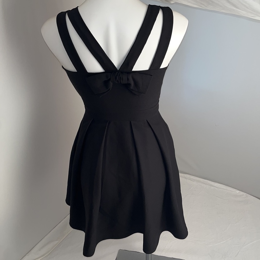 Kate Spade crepe bow back formal cocktail dress black 00 - Picture 5 of 11